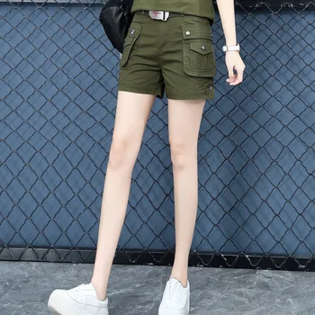 летние камуфляжные шорты с большим карманом Casaual Army Green Cotton Slim Fit Mini Shorts Plus Size 4Xl 5XL