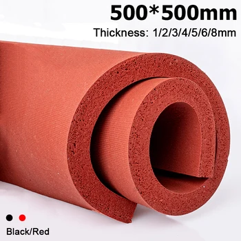 Красный 500 * 500 мм Силиконовый пенопластовый коврик Толщина 1/2/3/4/5/6/8 мм Прессующий коврик Машина для ламинирования Силиконовая прокладка Губка Пенопластовая доска
