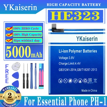 YKaiserin 5000 мАч HE323 HE 323 Аккумулятор Для Essential PH-1 Аккумулятор для мобильного телефона + Бесплатные инструменты