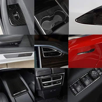  Защитная наклейка из углеродного волокна для украшения интерьера автомобиля для Tesla Model 3 Model-X 2014-2019 Аксессуары для стайлинга