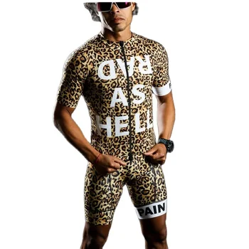 Love The Pain Leopard Personality Мужчины Лето Велоспорт Трикотаж Комплект Нагрудник Шорты Mtb Шоссейный велоспорт Быстросохнущий Комплект рубашек Maillot Ciclismo