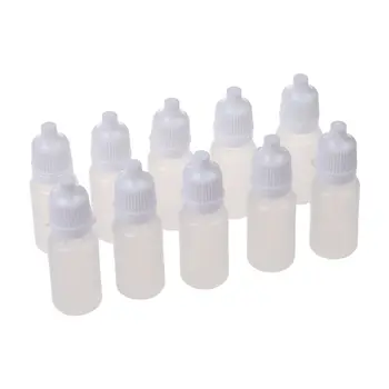10 шт. 10 мл 1/3 унции LDPE Пластиковые бутылки-капельницы для защиты от детей Масляный лосьон