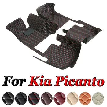 Кожаные автомобильные коврики для Kia Picanto Morning Grand Eko Taxi JA 2012~2017 5-дверный антигрязный автомобильный коврик Tapete Carro Автомобильные аксессуары