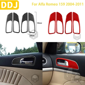 Для Alfa Romeo 159 2004 2005 2006 2007 2008 2009 2010 2011 Аксессуары Углеродное волокно Автомобильная внутренняя дверь Наклейка на внутреннюю ручку