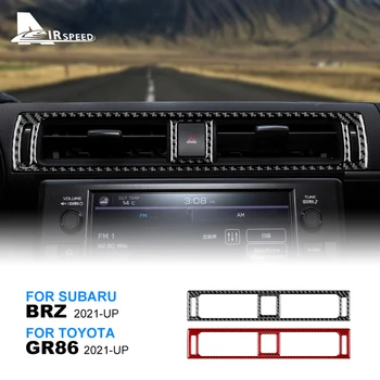 Настоящая наклейка из углеродного волокна для Subaru BRZ Toyota GR86 2021 2022 2023 2024 Автомобильный центр Вентиляционная крышка вентиляционного отверстия Аксессуары для интерьера
