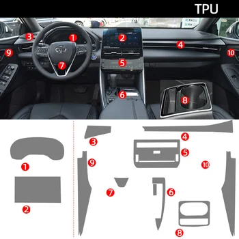 Tpu прозрачная пленка для Toyota Avalon 2022 Наклейка на интерьер автомобиля Центральная консоль Переключение передач Навигационная панель Приборная панель задней воздушной двери