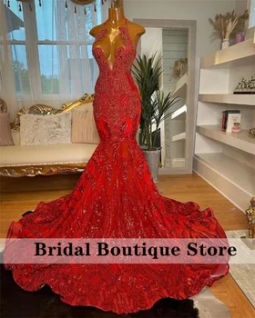 сексуальные красные бриллианты выпускное платье блестящие кристаллы бусины стразы пайетки вечерняя вечеринка возвращение домой свадебные платья