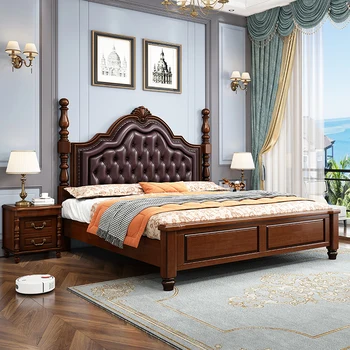Queen Size Кровать с бампером Экономия места Современная деревянная спальня Кровать Гостиная Роскошные Camas De Matrimonio Dormitorio Nordic Мебель