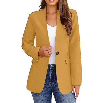Формальный пиджак Стильный женский офисный пиджак с V-образным вырезом Slim Fit Осенне-зимний костюм Пальто для деловой профессиональной одежды