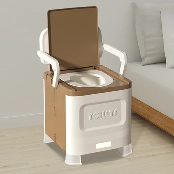  Портативное сиденье для унитаза для пожилых людей с индукционным ночником Бытовой туалет с защитой от запаха Стул-комод Стулья для унитаза с регулируемой высотой