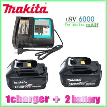 18 В 6,0 Ач Makita Original Со светодиодным литий-ионным заменителем LXT BL1860B BL1860 BL1850 Аккумулятор для электроинструмента Makita 6000