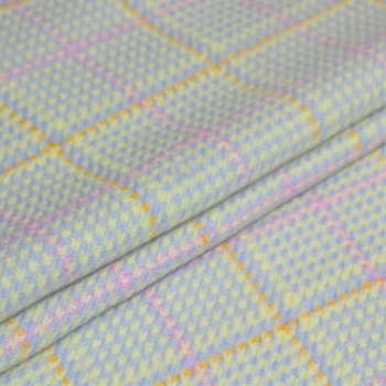 японская шерстяная ткань красочное плетение клетчатый узор элегантный материал гусиная лапка осенний тренч платье ткани по метру