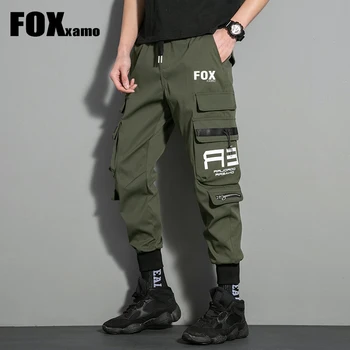 Foxxamo Cycling Spring Многокарманные рыболовные штаны Мужские облегающие быстросохнущие брюки Расслабленные повседневные брюки с несколькими карманами