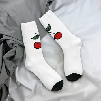 Двойные вишневые чулки Пара вкусных фруктовых носков Мягкие дышащие забавные носки Весенние альпинистские нескользящие дизайнерские носки Подарочная идея