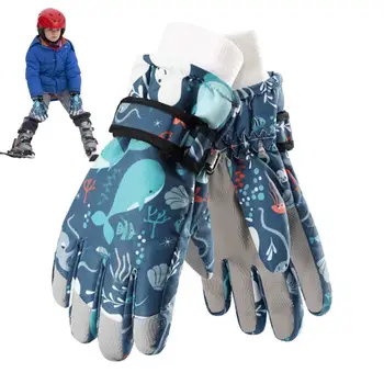Детские зимние перчатки Лыжные перчатки Водонепроницаемые теплые перчатки Зимние перчатки для девочек Перчатки для сноуборда Лыжи Сноуборд