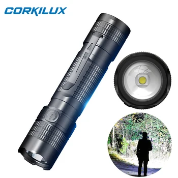 CORKILUX Type-C Перезаряжаемые светодиодные фонари EDC Zoomable 18650 Батарея S11 Карманный фонарик Прожектор Открытый кемпинг Лампа