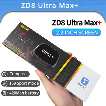 2024 ZD8 Ultra Max Plus Мужские и женские смарт-часы 2,22-дюймовый экран Bluetooth Вызов NFC Компас Ai Voice Сердечный ритм Спортивные смарт-часы