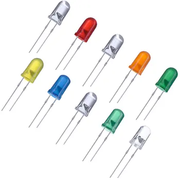 100 шт. 5 мм диод 2-контактный круглый холодный белый / красный / синий / зеленый / желтый светодиодная лампа световой чип