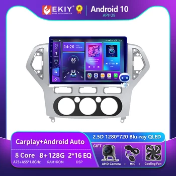 EKIY T900 Radio 2 Din Android Для Ford Mondeo MK4 2007-2010 Autoradio Blu-ray QLED Мультимедийный плеер Navi GPS Stereo DVD Carplay