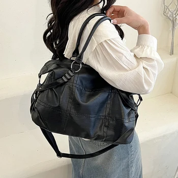 HAEX Модная женская сумка 2023 Тренд Ретро Большая емкость Мягкие женские сумки из полиуретана Корейский стиль Повседневный Винтажный Commute Bolso Mujer