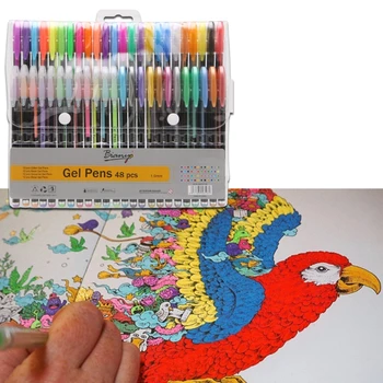H05B 48 уникальных цветов Гелевые ручки Взрослые художественные маркеры Детский рисунок Принадлежности для рукоделия Подарочный набор
