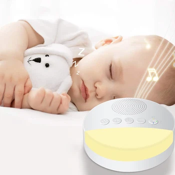  Детская машина с белым шумом USB Перезаряжаемая машина для сна с таймером Машина для сна Звуковой плеер для детского сна Таймер ночника Шумовой плеер