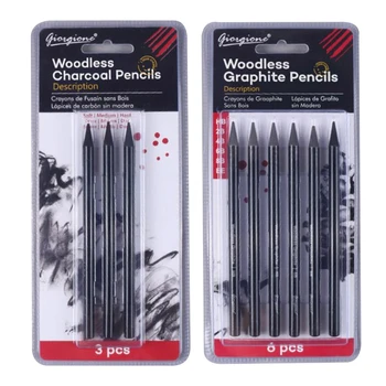 Artist Набор деревянных карандашей и угольный карандаш для рисования черным