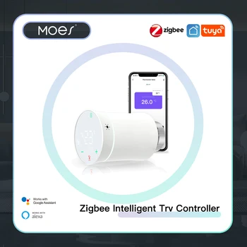 MOES TRV ZigBee 3.0 Новый клапан привода радиатора Tuya Smart Программируемый термостат Нагреватель температуры Alexa Голосовое управление