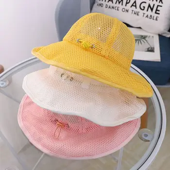 Детская шапка Лето 2023 Сетчатая кепка для девочек Модная пляжная детская панама Детские шапки и кепки Детские шляпы-ведра Детские шапки для младенцев