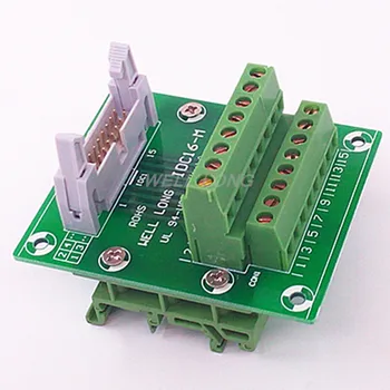 IDC16 2x8 контактов 0,1-дюймовая коммутационная плата с разъемом, клеммная колодка, разъем.