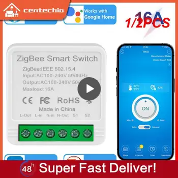 1/2PCS Tuya MINI Wifi Smart Switch 16A 2-стороннее реле управления Таймер для умной жизни Работа с Alexa Home Yandex Alice