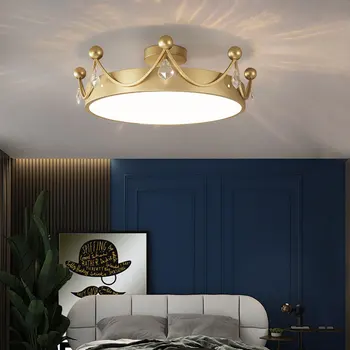 Главная спальня детская потолочный светильник скандинавский постмодернистский минималистичный потолочный светильник с хрустальной короной