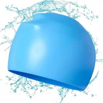  Шапочка для плавания Силиконовая водонепроницаемая шапочка для плавания для мужчин Женщин Взрослых Детей Длинные волосы Шапки для бассейна Снаряжение для дайвинга Плавательное снаряжение эластичная шапочка