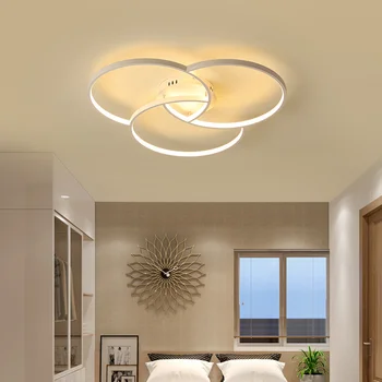 Светодиодные потолочные светильники для спальни, гостиной, столовой, белый/черный, современный светодиодный потолочный светильник, скандинавское домашнее освещение, потолочные светильники