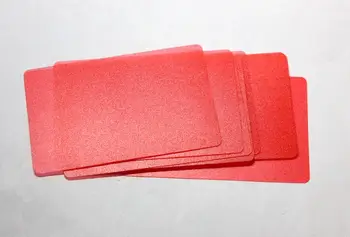 красный цвет полупрозрачная матовая визитная карточка из ацетата ПВХ толщина 0,3 мм