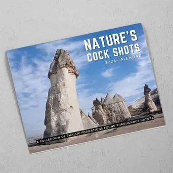 Nature's Cockshots Calendar 2024-Креативный настенный календарь с природными грибами