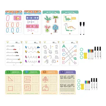 Книга для дошкольников по розыску чисел Развивающие игрушки Книжка для начертания букв и чисел Многоразовая тетрадь для начинающих в возрасте 3-5 лет