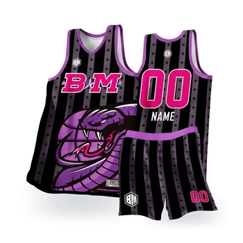 BASKETMAN Баскетбольные наборы для мужчин Настраиваемое имя Номер Логотип Печатный Животное Змея Шаблон Джерси Шорты Тренировочные спортивные костюмы