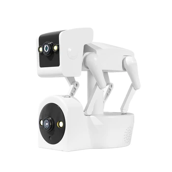  Белый робот Собака Камера Полноцветная PTZ-IP купольная камера Yoosee APP AI Humanoid Detection Радионяня-Штекер ЕС