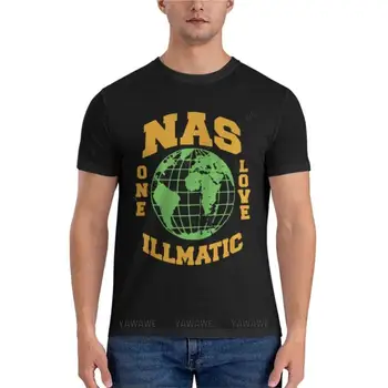 NAS ONE LOVE ILLMATIC [ХИП-ХОП ВИНТАЖНЫЙ ДИЗАЙН] Основная футболка аниме одежда графическая футболка брендовая футболка летняя топ футболки