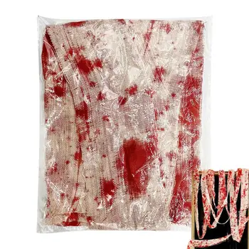 Хэллоуин Жуткая ткань Красная марля для украшения на Хэллоуин Декоративная кровавая марля для коридора Лужайка Сцена Выступление Дверной проем