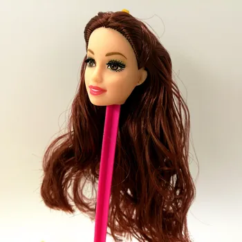 Самая низкая цена Отличное качество Кукла Голова с Цветными Волосами Девочка Кукла Аксессуары DIY Подарок Для Куклы Барби Голова