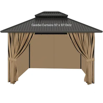 10' x 10' с застежкой-молнией 4-панельная боковая стенка Универсальная замена для патио, наружного навеса, сада и заднего двора (только шторы)