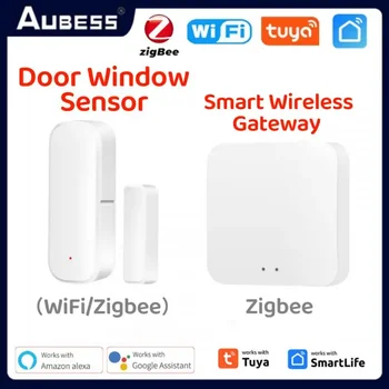 WiFi / ZigBee 3.0 Датчик дверного окна Детектор Домашняя безопасность Охрана Сигнализация Для Alexa Google Assistant Tuya Smart Life App
