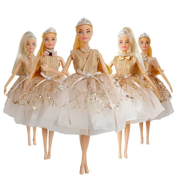 Handmade Блестящая принцесса Вечернее платье Юбка для 30 см 1/6 БЖД Барби Кукла Одежда Аксессуары Игрушка Подарок на день рождения для девочек