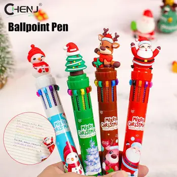  Многоцветные милые рождественские гелевые ручки Санта-Клауса Kawaii Cartoon Шариковая ручка для письма Школьные принадлежности Офисные аксессуары