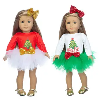 2020 Новая рождественская вуаль, подходящая для американской девочки, кукольная одежда, 18-дюймовая кукла, рождественский подарок для девочки (только продавать одежду)