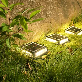 Солнечный наземный свет Открытый водонепроницаемый 12 светодиодный сад подземный двор газон дорожка ландшафт украшение солнечная лестница охранный фонарь