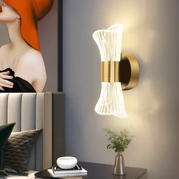 современный и простой светлый роскошный настенный светильник для интерьера, минималистичный настенный светильник для гостиной, акриловый творческий проход La
