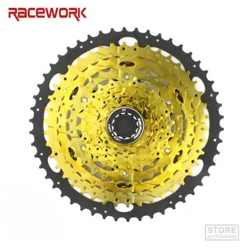RACEWORK 10-скоростная велосипедная кассета Золотая велосипедная звездочка Маховик для горных MTB / SRAM 11-42T / 46T / 50T